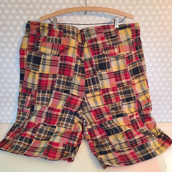 COPY - PLUGG JEAN CO Mens 100% Cotton Cargo Shorts #476116 Size 44 Red Plaid - Picture 8 of 11
